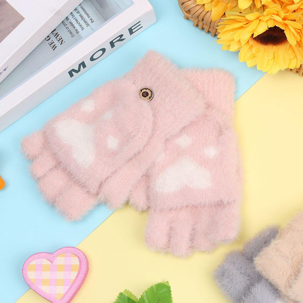 1 Đôi Găng Tay Giữ Ấm Mùa Đông Bằng Nhung Dày Dặn Cho Bé