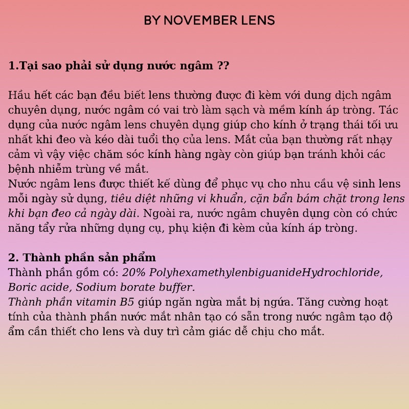 Nước ngâm làm sạch kính áp tròng