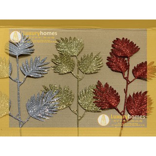 Cành lá cọ nhũ kim tuyến dùng trang trí oản , tháp bánh , tháp nước ngọt, giỏ hoa quà | LU