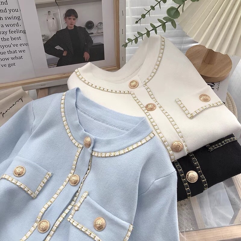 Cadigan, áo len mùa thu đông nhẹ nhàng sang chảnh Aimee closet
