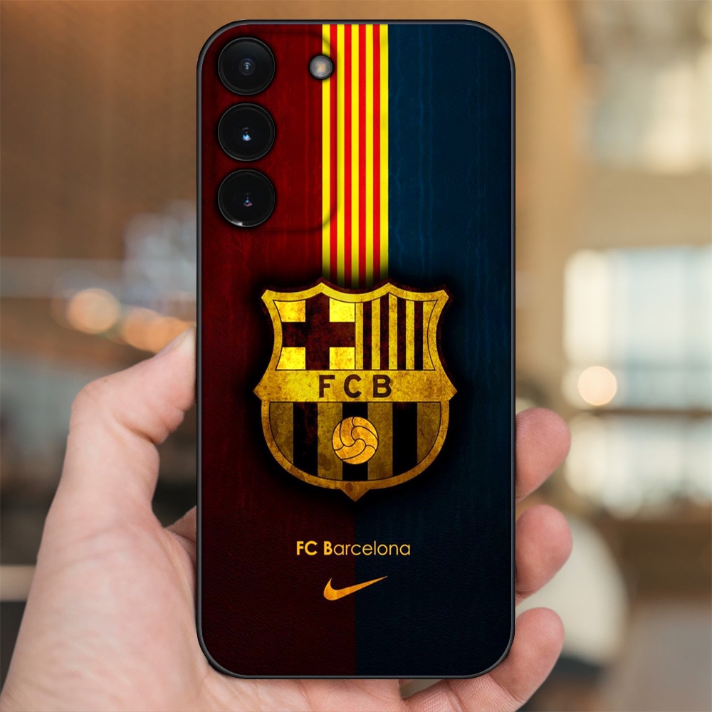 Ốp lưng Samsung S21, S21 Plus, S21 FE, S22, S22 Plus viền đen in hình Barcelona Barca