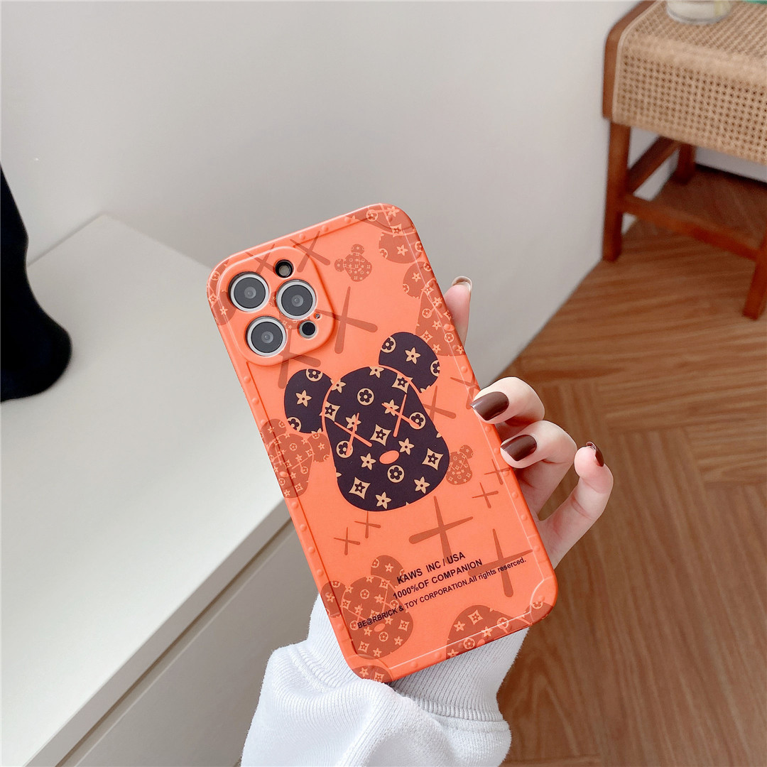 Ốp điện thoại nhựa mềm hoạt hình logo Bearbrick cặp đôi dễ thương iPhone12 mini 11 PRO MAX 7/8plus SE2020 X/XS XR XSMAX | BigBuy360 - bigbuy360.vn