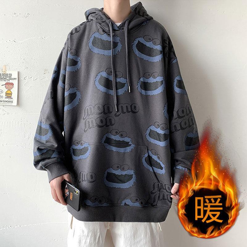 Áo Hoodie Dài Tay Dáng Rộng Giả Hai Lớp Cá Tính Dành Cho Nam