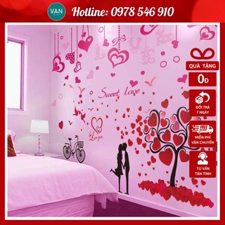 Tranh decal trang trí phòng cưới, tân hôn - DC01
