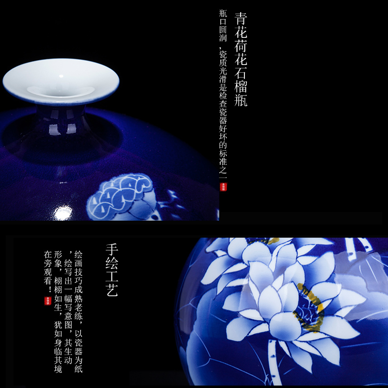 Đồ Sứ gốm jingdezhen cỡ lớn mới Trung Quốc phong cách vẽ tay sứ màu xanh lá cây Bình hoa trang trí đồ trang trí phòng kh