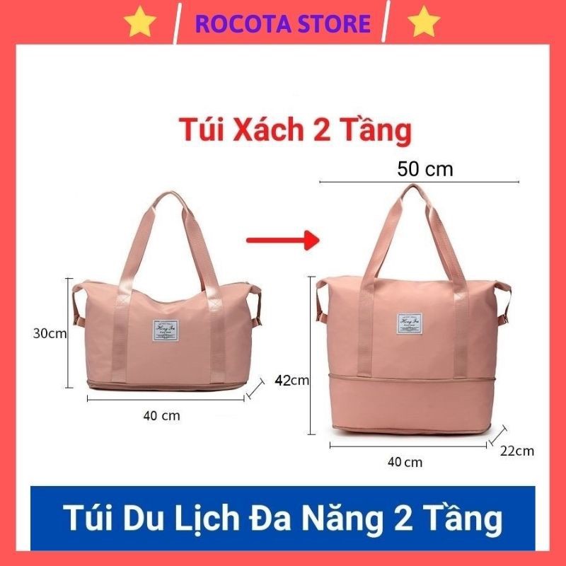 Túi du lịch đa năng ROCOTA nam nữ cỡ lớn 2 tầng đựng mỹ phẩm, đồ cá nhân có ngăn để giày chống nước