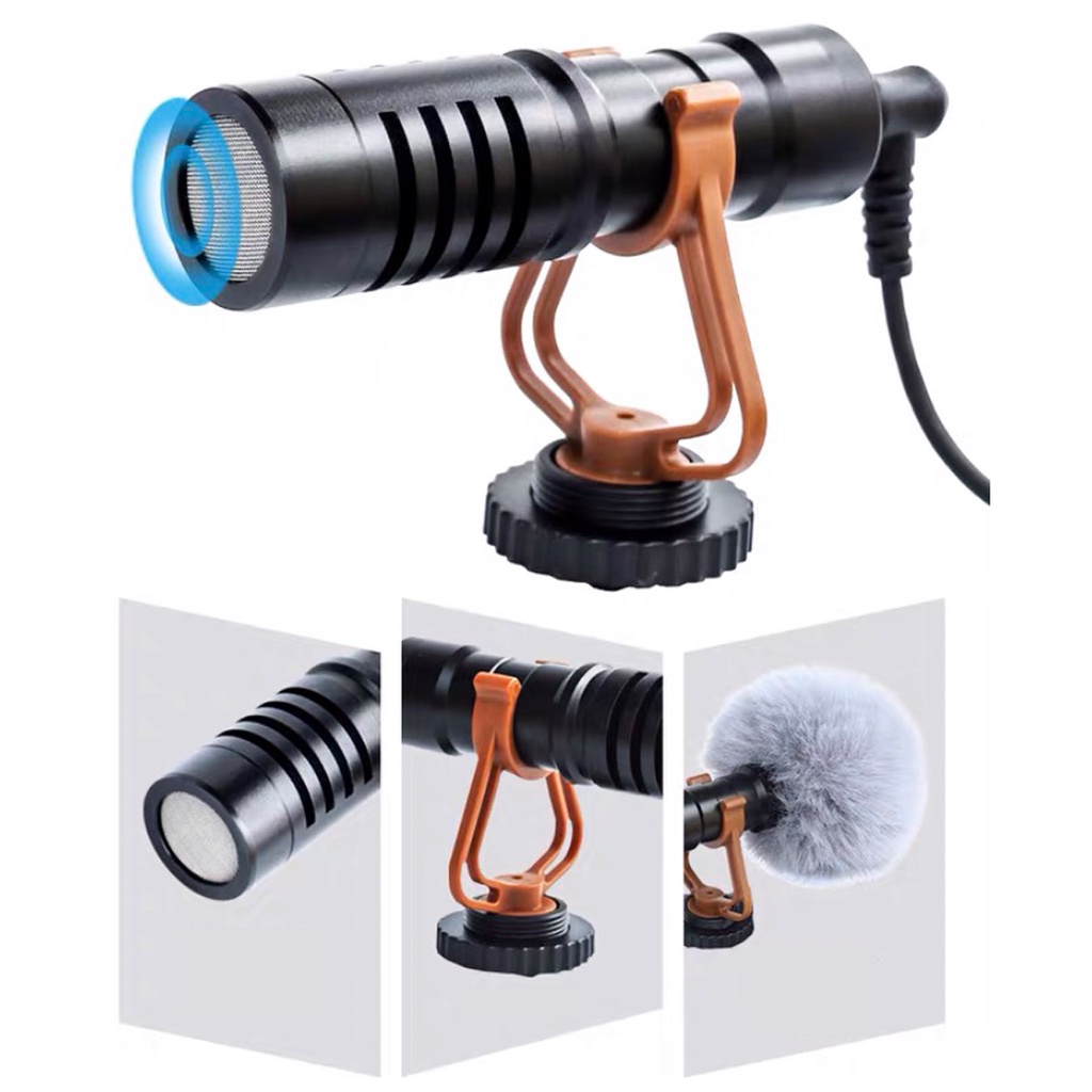 Micro thu âm FB-117 lọc tạp âm, thu âm cực tốt Jack 3.5mm  dùng cho điện thoại, máy ảnh, PC - Sunrise