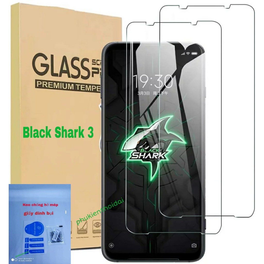 Kính cường lực Black Shark 3 / 3s / Shark 4 / 4s / Shark 5 / 5 Pro trong suốt loại tốt 9H / 2.5D