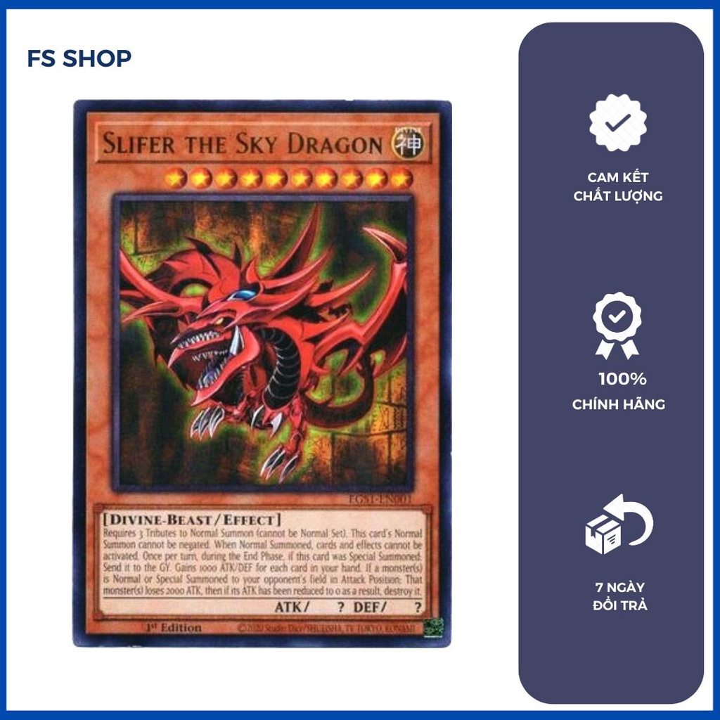 Thẻ bài yugioh chính hãng thần Osiris -Slifer the Sky Dragon