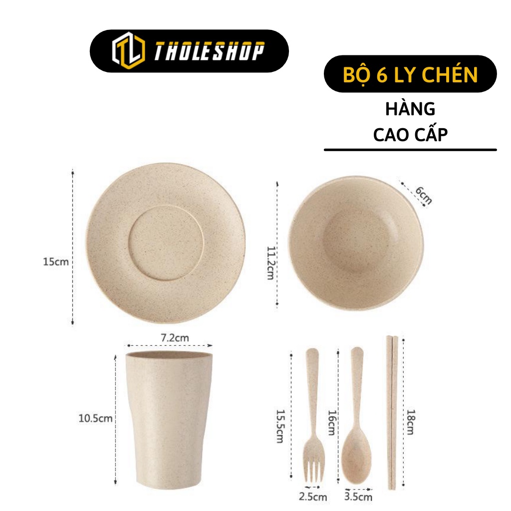 Chén Lúa Mạch - Bộ 6 Món Chén, Muỗng, Đũa, Nĩa, Dĩa Thân Thiện Môi Trường 8744