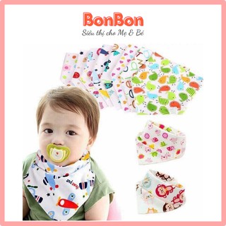 Khăn Yếm Cotton Tam Giác có 2 khuy bấm điều chỉnh giữ ấm cổ cho bé trai bé gái