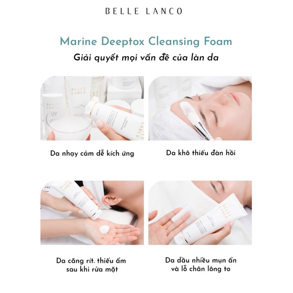 Sữa Rửa Mặt Cấp Ẩm Tức Thì Cho Da - Belle Lanco Deeptox Cleansing Foam 100ml