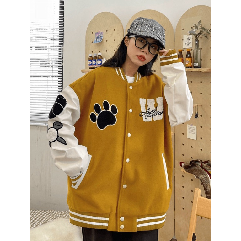 Áo Khoác Bomber Nữ Form Rộng Logo In W Chất Nỉ Mềm Dày Mịn Mặc Đẹp Che Nắng Cực Tốt Thời Trang Mới NEW UNISEX