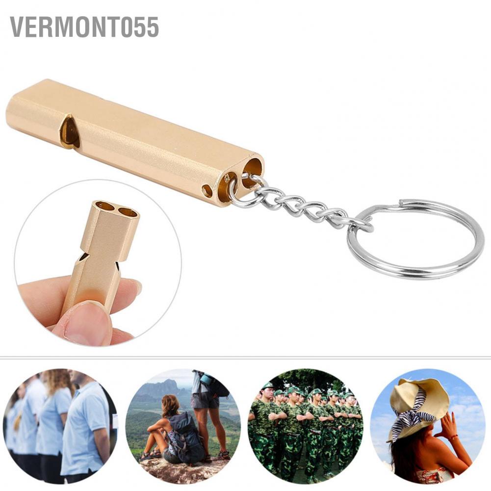 Vermont055 5pcs Aluminum Alloy Dual Tubes Whistle Lifesaving Emergency Outdoor Survival Tool