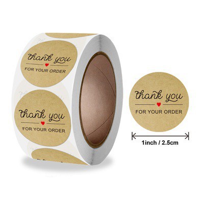 Cuộn 500 stick (thêm mã) Thank you đóng gói hàng hóa, gói quà