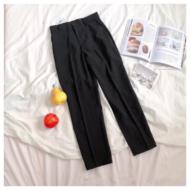 Quần baggy tây lưng cao trơn dài và lửng | BigBuy360 - bigbuy360.vn