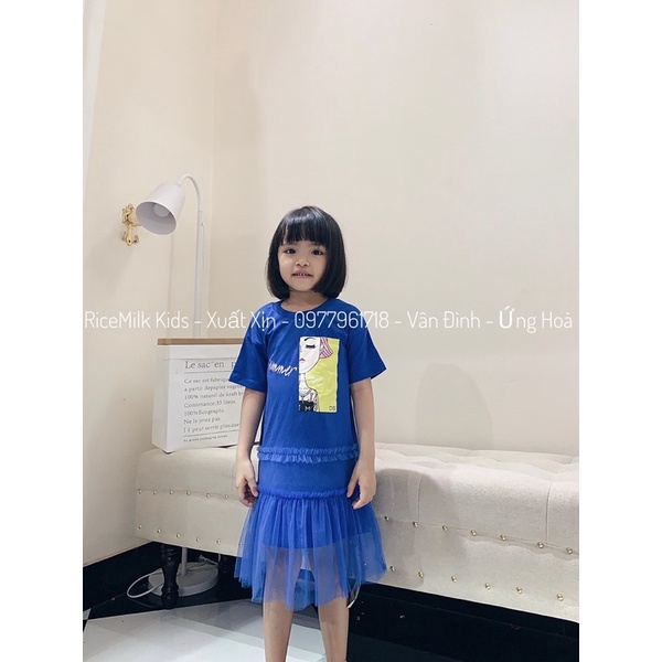 Váy Deesha cotton phối ren hình cô gái
