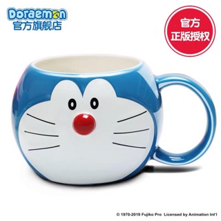 (CỐC MÈO MÁY DOẢEMON (có sẵn cốc mèo nắp)