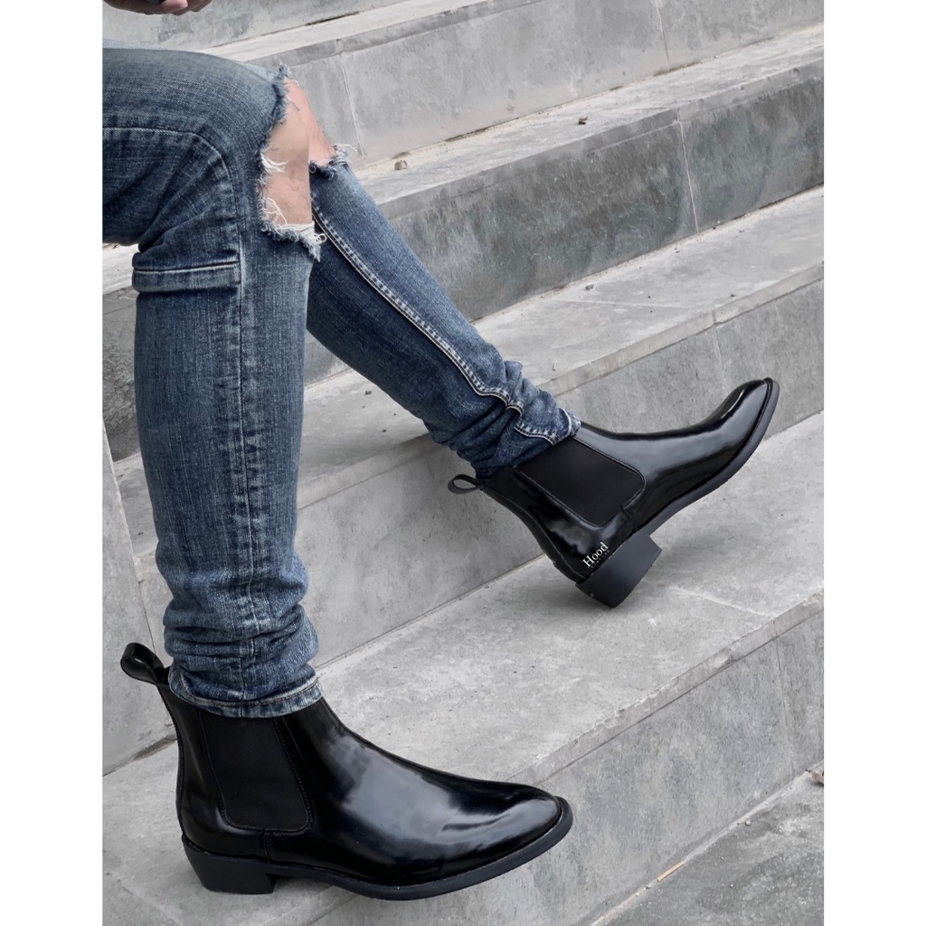 Giày Chelsea Boot Classic - Da BÓNG xịn xò - Đế cao su nguyên khối - Bảo hành 12 tháng Hood HoodVN