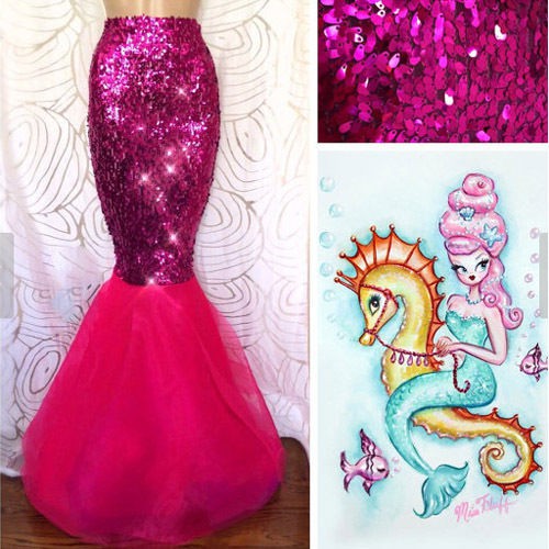 HGL♪Sexy Mermaid Ladies Halloween Costume Fancy Party Sequins Maxi Dress Tail Skirt | BigBuy360 - bigbuy360.vn