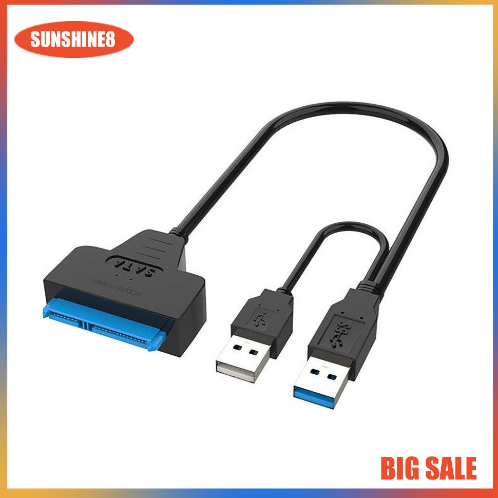 【SUN】Hard Drive Converter Dual USB3.0 2.0 To SATA Adapter Powered Adapters Cables