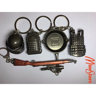 Combo 5 Móc Khóa PUBG Bao Gồm Mũ 3, Chảo, Balo, Giáp, Kar98