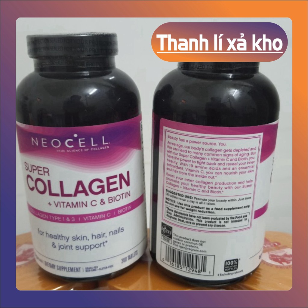 SĂN SALE NÀO MỌI  NGƯỜI  Viên uống Super Collagen Neocell +C 6000 Mg (mẫu Mới),360 viên của mỹ SĂN SALE NÀO MỌI  NGƯỜI