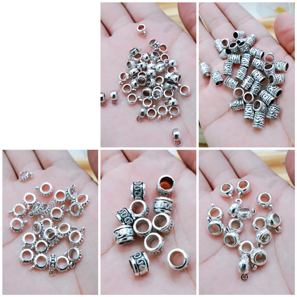 Charm xỏ - lùa charm lỗ lớn xỏ ngang: 50 gram 1 gói = 25k [ chuyên sỉ các loại charm xỏ - charm lùa - charm giả bạc ]