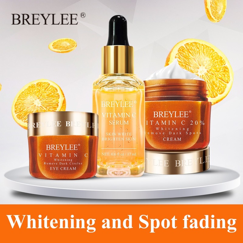 Bộ 3 sản phẩm BREYLEE chứa Vitamin C giúp loại bỏ quầng thâm và làm mờ tàn nhang hiệu quả