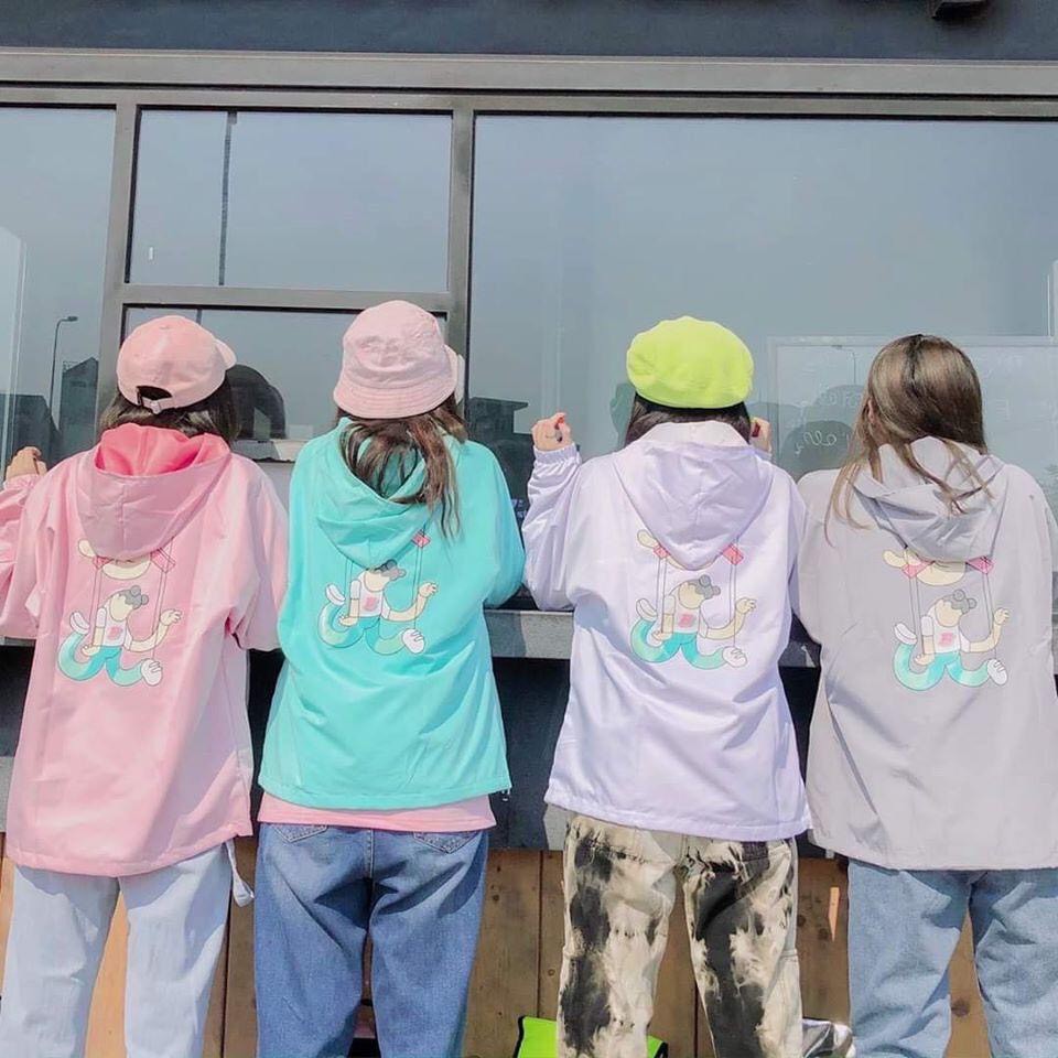 Áo khoác dù tuổi teen in hoạt hình giá rẻ