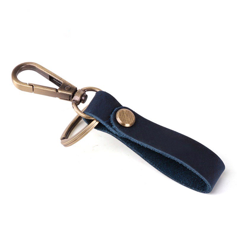 Móc chìa Khoá Da Bò Thật - Handmade 100% - Khoá Đồng _DN5021