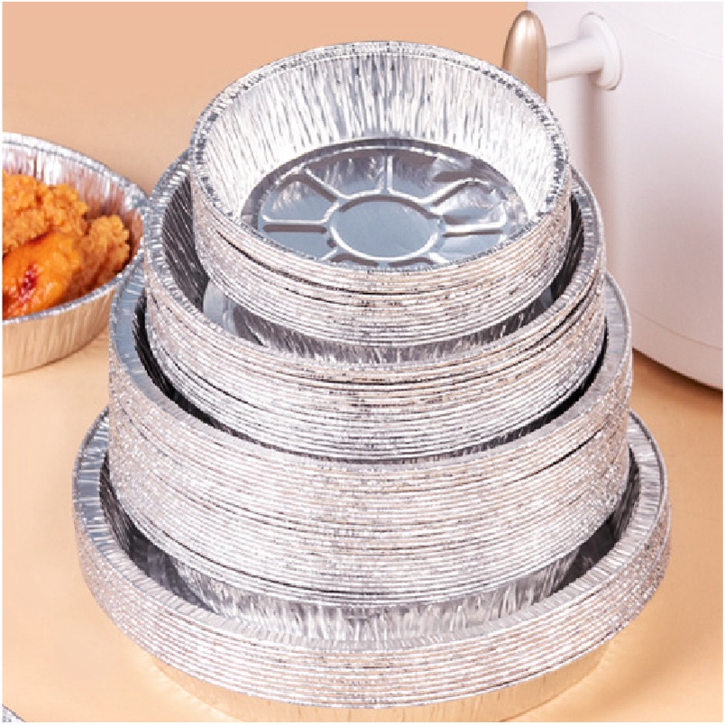 Set 10 Khay Giấy Bạc Lót Nồi Chiên Không Dầu, Đĩa Nhôm, Đĩa Giấy Bạc