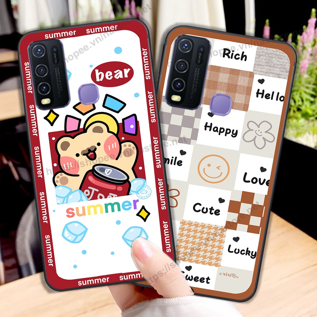 Ốp lưng Vivo Y30 / Y50 trái tim hình gấu cute cá tính, giá rẻ, cực bền