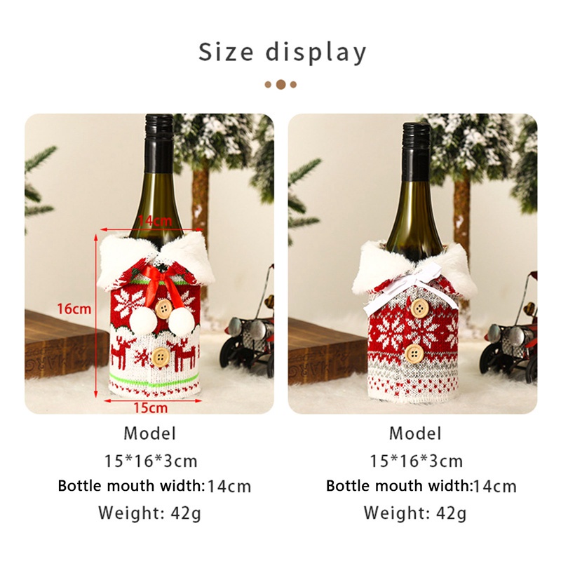Tmdbyx Vỏ Bọc Chai Rượu Hoạ Tiết Giáng Sinh Dễ Thương