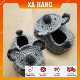 Giày Koala Xám - Sản phẩm đan móc handmade - Trang phục Thu Đông cho bé