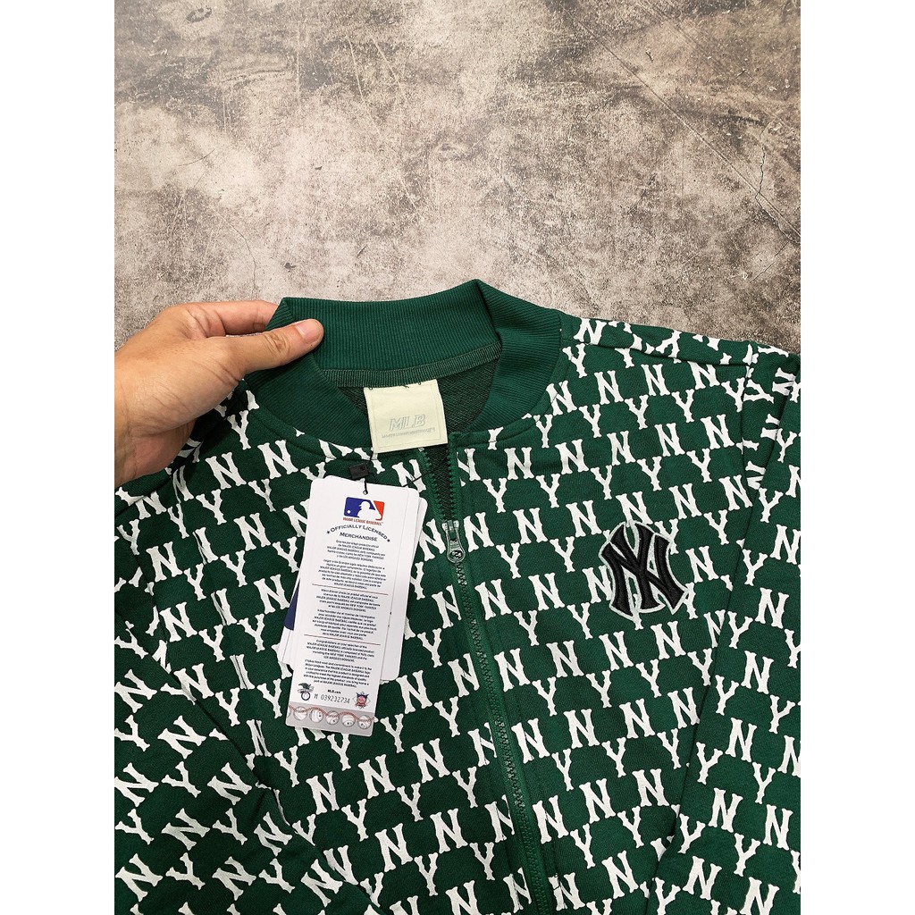 (HÀNG XUẤT XỊN) Áo khoác NY009 M/L/B MONOGRAM BASEBALL JACKET NEW YORK-YAN.KEES Made in Cambodia full tag code