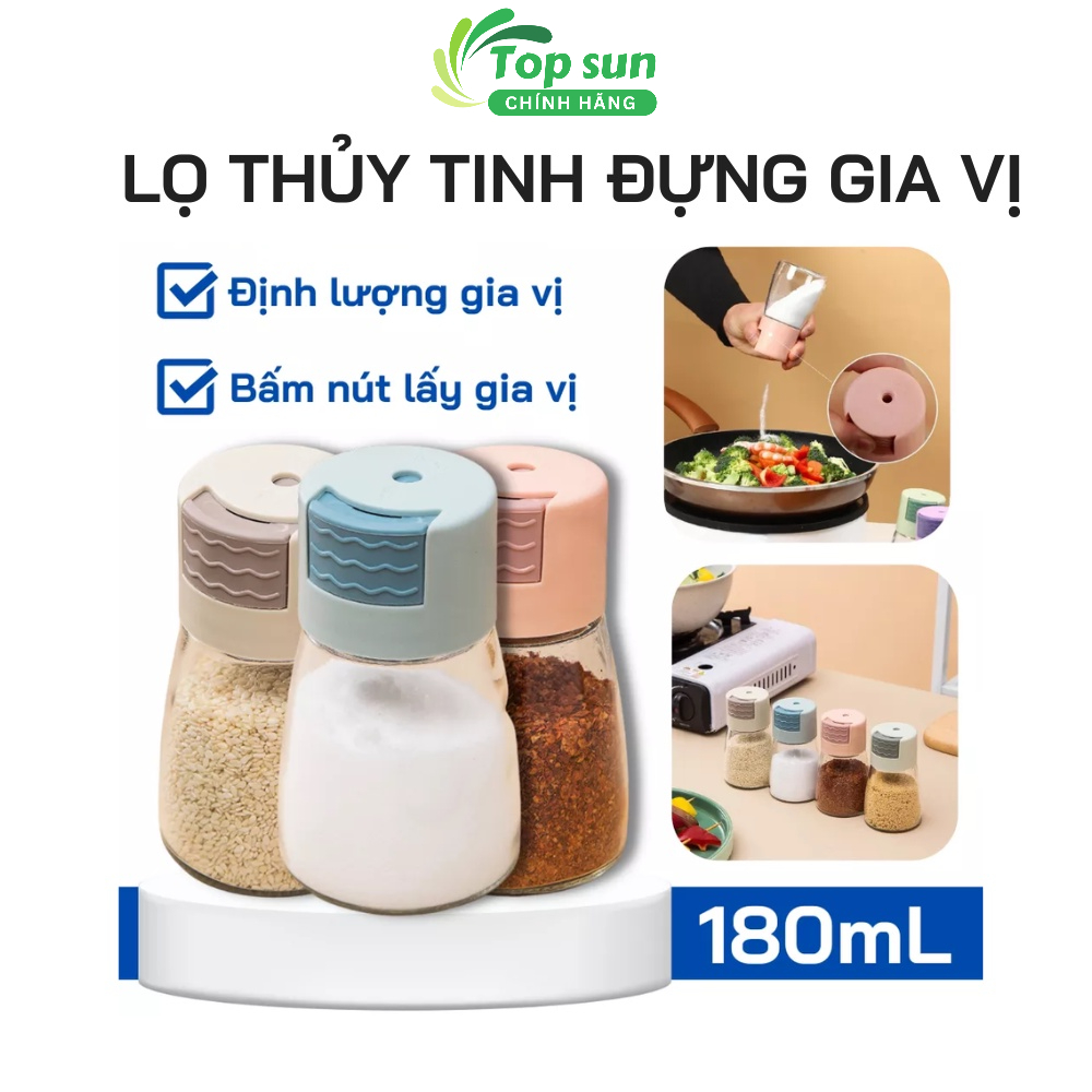 Hũ đựng gia vị thuỷ tinh kèm thìa, Hũ gia vị kèm muỗng Lọ đựng gia vị mini