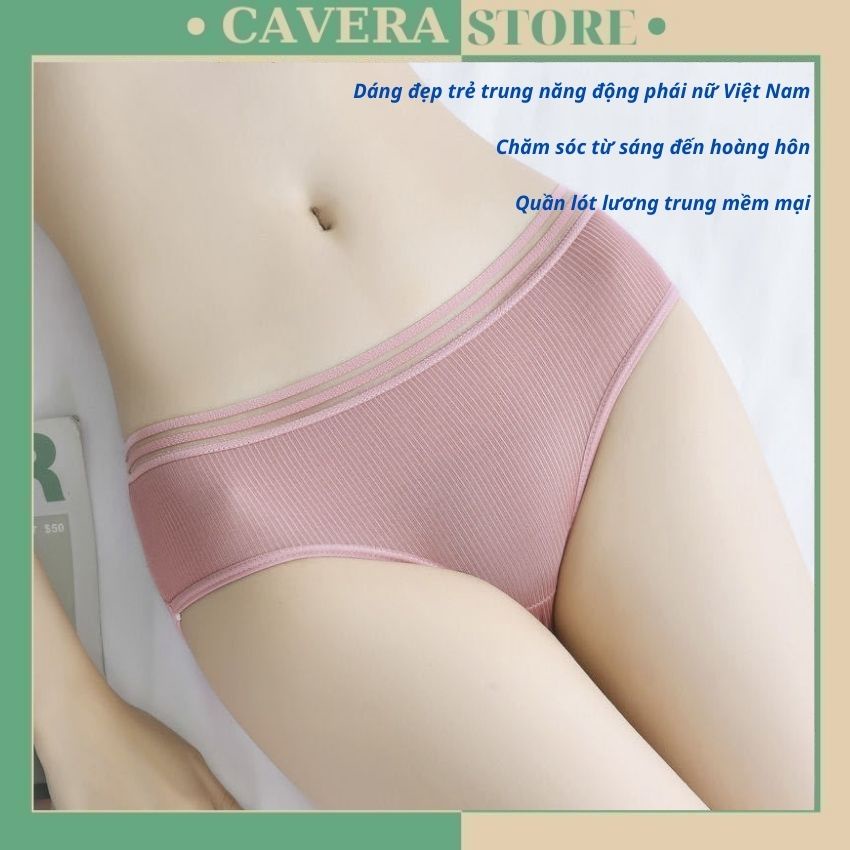 Quần lót nữ cotton cao cấp, quần chíp cotton mềm mại thoáng khí nâng mông 3 chiều Cavera B04