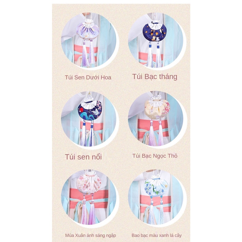 Set nguyên liệu thêu bùa hộ mệnh làm phụ kiện trang trí túi tùy chọn họa tiết