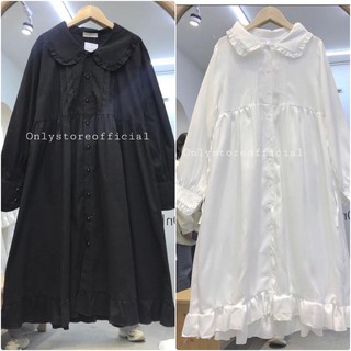 VÁY BABYDOLL CỔ BÈO ĐEN + TRẮNG