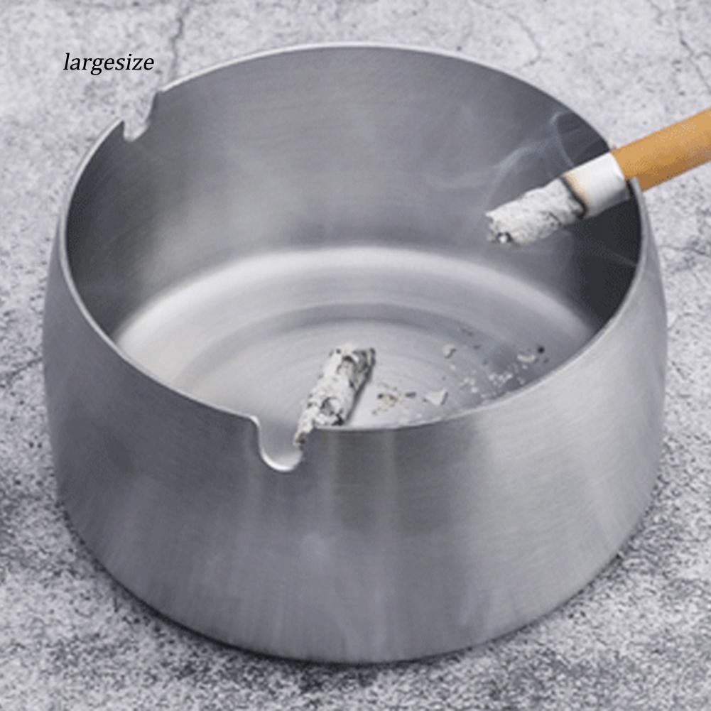 Large♥Stainless Steel Ashtray Cigarette Smoke Holder Ash Collector Bin Home Bar Decor