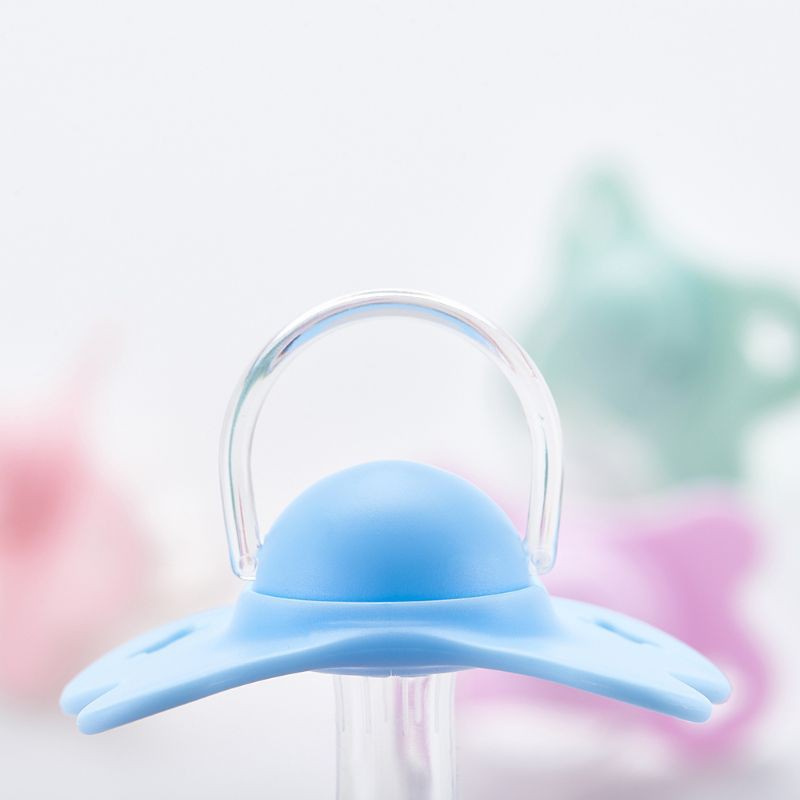 INN Baby with Lid Butterfly Shape Round and Flat Teat Silicone Sleep Pacifier Newborn Boys Girls Bite Chew Supplies