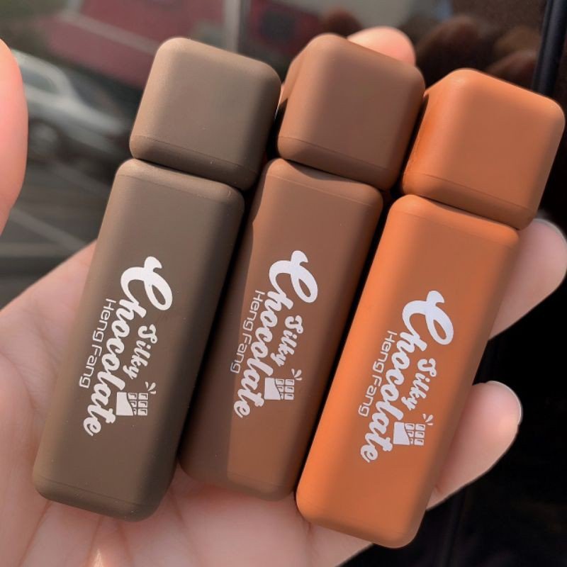 SET 3 Son Kem Lâu Trôi Mềm Môi Chocolate HENG FANG Silky Siêu Hot