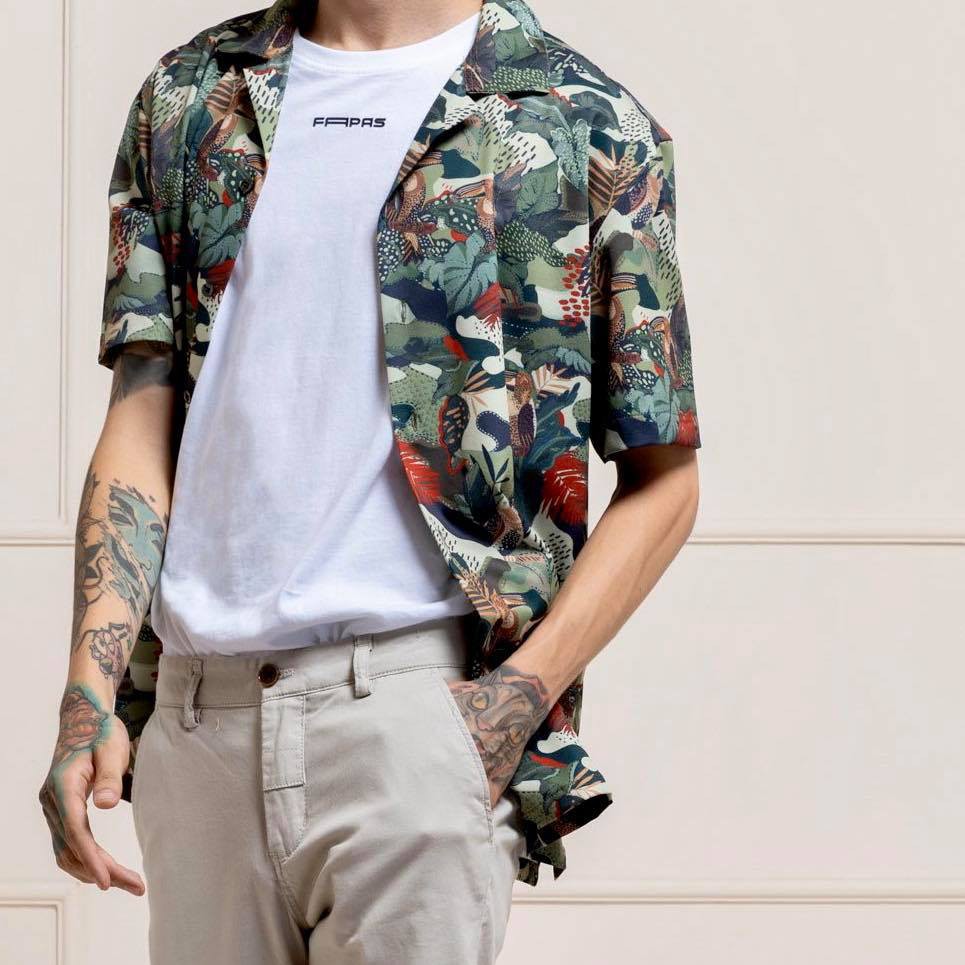 SƠ MI FAPAS TAY NGẮN CỔ VEST XANH RỪNG | BigBuy360 - bigbuy360.vn