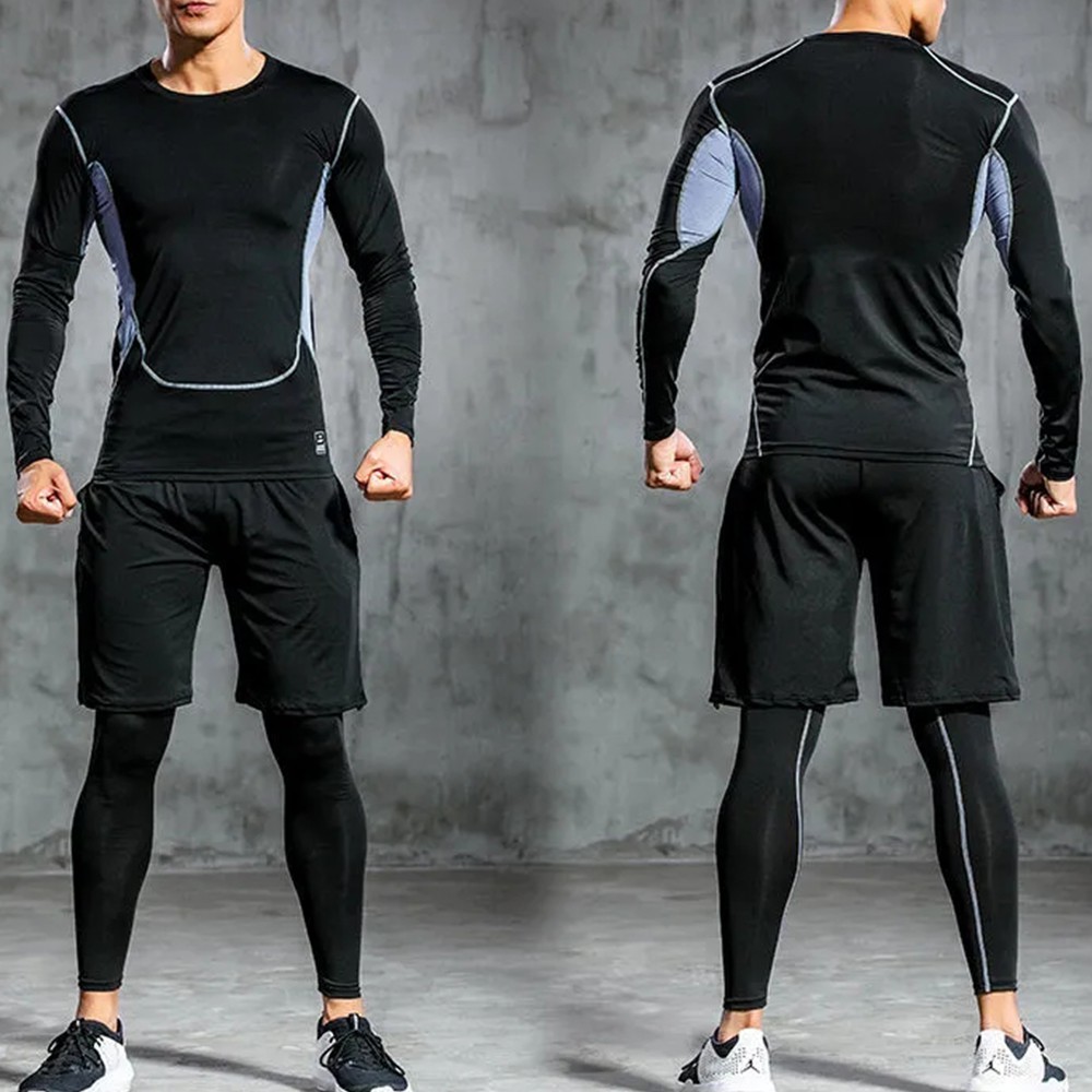 Áo Thun Thể Thao Dài Tay Ôm Dáng Thoáng Khí Chống Tia UV Cho Nam