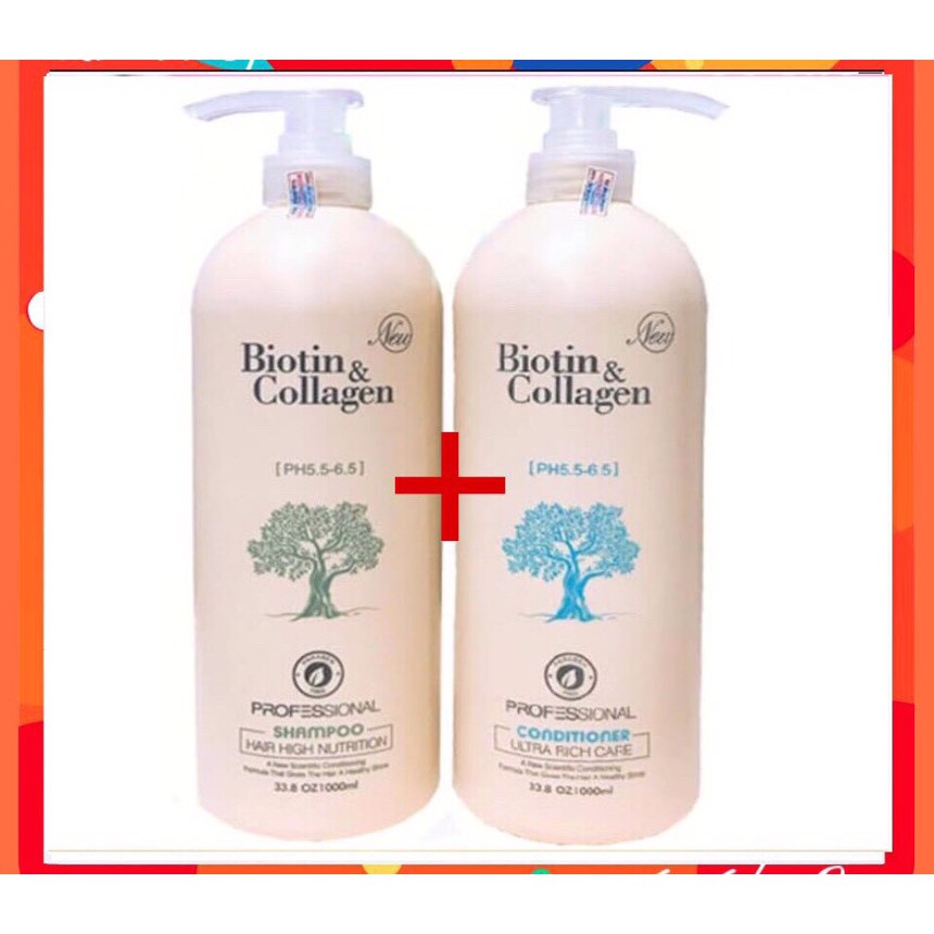 Bộ Dầu Gội Xả Biotin & Collagen Trắng (New) Giảm Rụng| Phục Hồi Hư Tổn Tóc| 500ml - 1000ml
