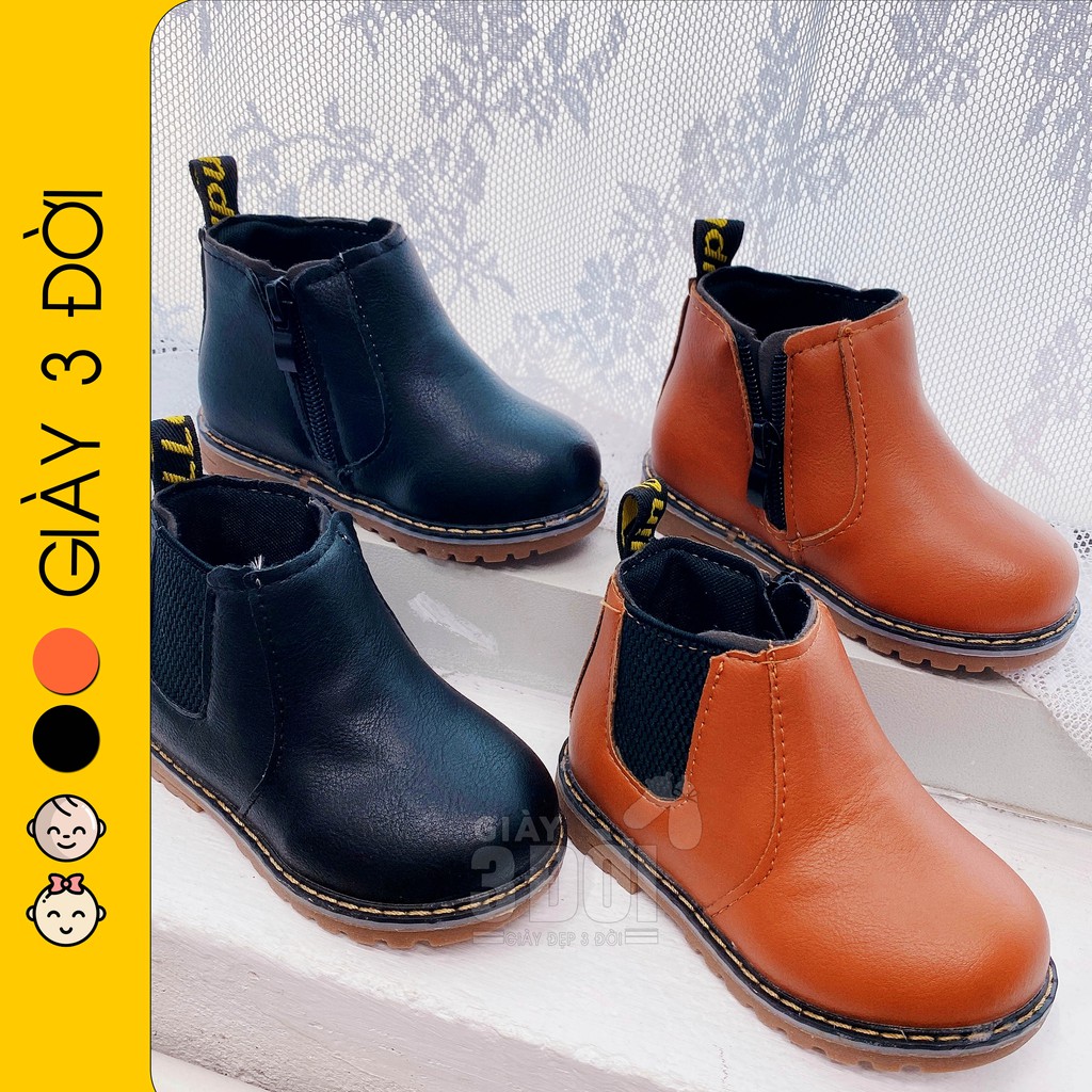 Giày Boot Da Cao Cổ Bé Trai Bé Gái Cho Chân 12-17cm Phong Cách Hàn Quốc  Cực Thời Trang 3DG66 GIAY3DOI