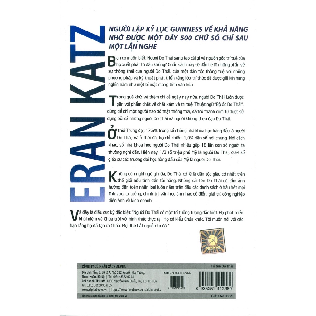 Sách Trí Tuệ Do Thái  "Cẩm Nang Rèn Luyện Trí Tuệ Để Thành Công" (Tái Bản Mới Nhất) -  Eran Katz - Top 1 Bestseller | BigBuy360 - bigbuy360.vn