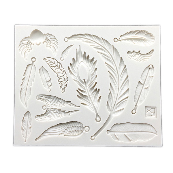 Khuôn Silicone Tạo Hình Lông Vũ Trang Trí Bánh