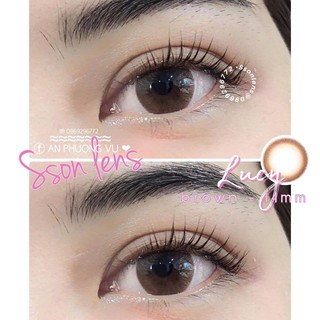[KHÔNG CẬN]Mẫu Lucy nâu, xám giãn 14.0mm- VASSEN CONTACT LENS - kính áp tròng